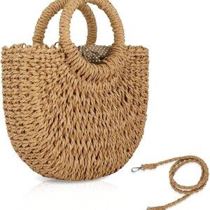 Straw Hobo Bags for Women Small Crossbody Bag Beach Purse Weave Shoulder Handbag